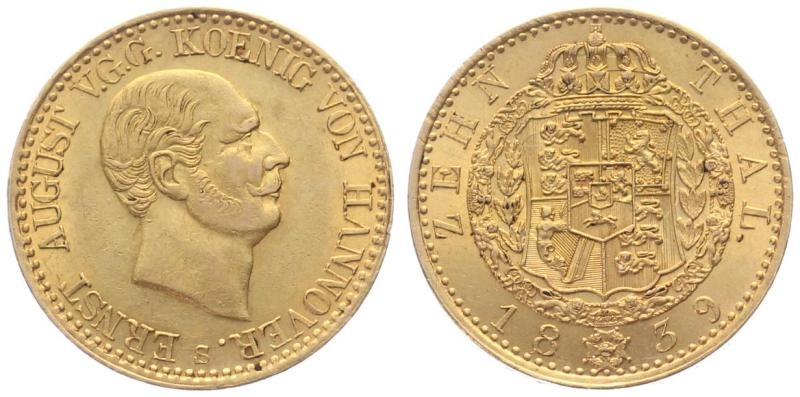 Braunschweig-Calenberg-Hannover, ab 1692 Kurfürstentum, ab 1815 Königreich, Ernst August 1837-1851. 10 Taler 1839 S